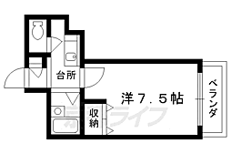 アクティー堀川No.7 1Kの間取図画像