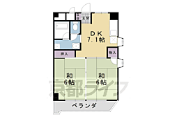 バーン・フリートくずは 2DKの間取図画像