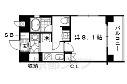 リーガルマンション京都御所西2 1Kの間取図画像