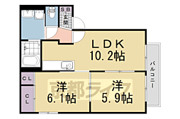 アイリス正道B 2LDKの間取図画像