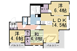 オレア北山 3LDKの間取図画像