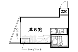 未麗仁和寺 ワンルームの間取図画像