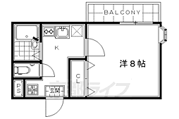 メゾンジョスラン 1Kの間取図画像