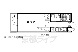 サントス千本今出川 1Kの間取図画像
