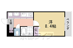 元土御門 1Kの間取図画像