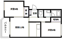ノースランド.桑島 2LDKの間取図画像