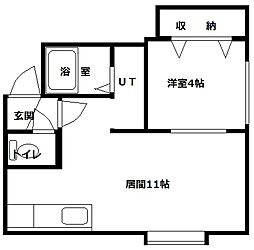 アークコート美園2 1LDKの間取図画像