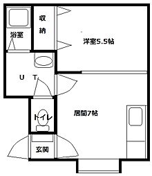 キャメルハウス 1DKの間取図画像