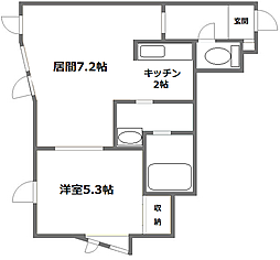 デュオ平岸 1LDKの間取図画像