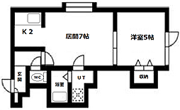 グッドライト白石 1DKの間取図画像