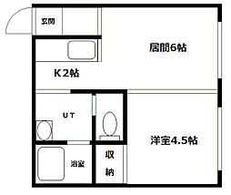 リージェンツ・パーク 1DKの間取図画像