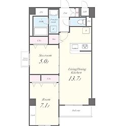 GARDEN COURT A 西高島平 1階2LDKの間取り