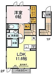 アンジュール氷川台 1LDKの間取図画像