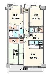 レーベンハイム和光ヒルズ 3LDKの間取図画像