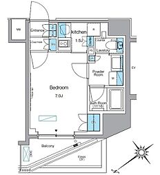 ルフォンプログレ赤塚 1Kの間取図画像