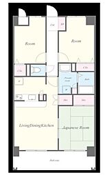 ヴィルヌーブ 3LDKの間取図画像