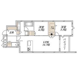 練馬区田柄4丁目マンション 2LDKの間取図画像