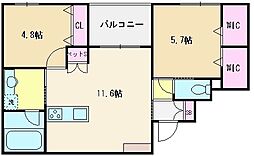 クラリス 2LDKの間取図画像