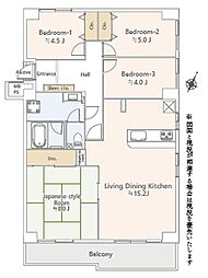 八王子パークヒル宇津木台3号棟 4LDKの間取図画像