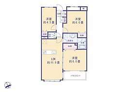 多摩・永山ガーデンハウス 3LDKの間取図画像