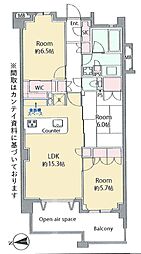 グランシティユーロパレス花小金井 3LDKの間取図画像