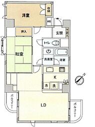 ロイヤル多摩蘭坂ハイツ 2LDKの間取図画像