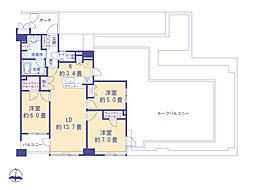 サンデュエル府中 3LDKの間取図画像