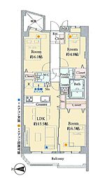 ハイホーム東村山弐番館 3LDKの間取図画像