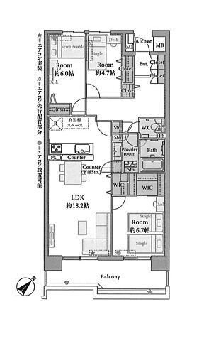 間取り 南大沢学園一番街1号棟 9階/-