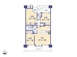 タウンズ八王子Fイーストウイング 3LDKの間取図画像