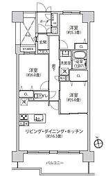 ファミールスクエア八王子 3LDKの間取図画像