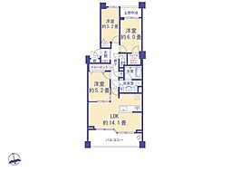 ラヴィドール府中武蔵野台 3LDKの間取図画像