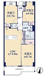 ライオンズマンション南大沢 3LDKの間取図画像