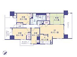 アクシア八王子ピュアマークス 4SLDKの間取図画像