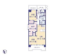 モナーク立川 1SLDKの間取図画像