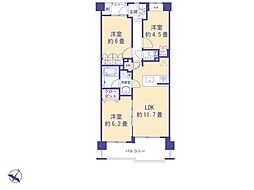 アンビシャスパーク京王堀之内 3LDKの間取図画像