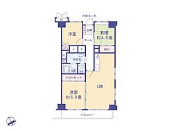 多摩稲城マンションA棟 3LDKの間取図画像