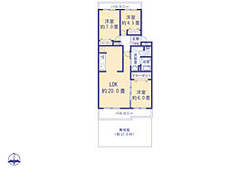 グリーンメゾン南大沢3-14-6号棟 3LDKの間取図画像
