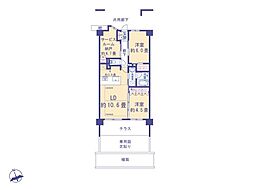 サンクレイドル京王八王子 2SLDKの間取図画像