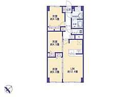 小金井スカイコーポラス 2LDKの間取図画像