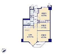 マイキャッスル国立 3LDKの間取図画像