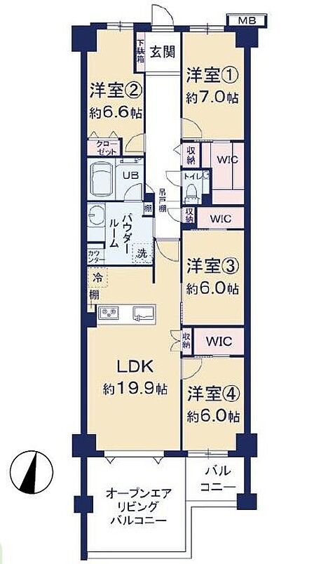 価格5180万円、専有面積105.3?、バルコニー面積4.6?