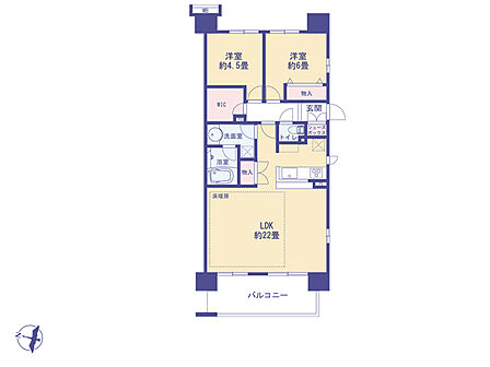 こちらの間取り図で、お部屋の配置や動線をイメージしていただけます。お部屋ごとの広さやレイアウトを参考に、生活のシーンを思い描いてみてください。