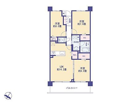 価格3148万円、専有面積72.17?、バルコニー面積11.7?