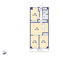 調布ロイヤルハイツ 3LDKの間取図画像