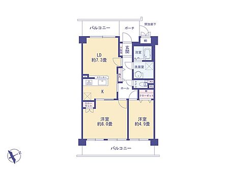 こちらの間取り図で、お部屋の配置や動線をイメージしていただけます。お部屋ごとの広さやレイアウトを参考に、生活のシーンを思い描いてみてください。