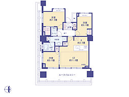 プラウドタワー武蔵小金井 3LDKの間取図画像