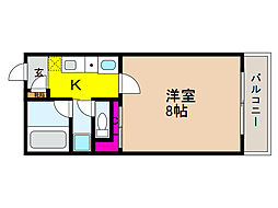 マンションカミムラ 1Kの間取図画像