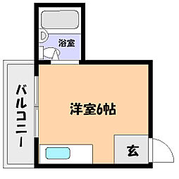三島マンション ワンルームの間取図画像