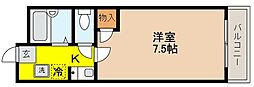 メゾン・ルゥ住吉 1Kの間取図画像
